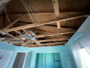 hurricane damage to interior of home.